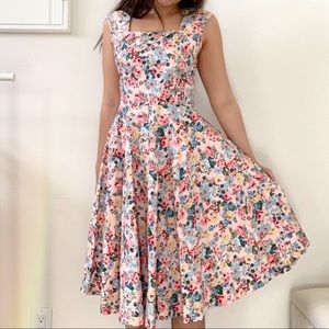 MUXXN | Pink Floral Dapper Vintage Dress